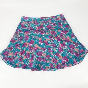 BCBGeneration Womens Short Floral DK Violet Multi Skirt Size 4 New